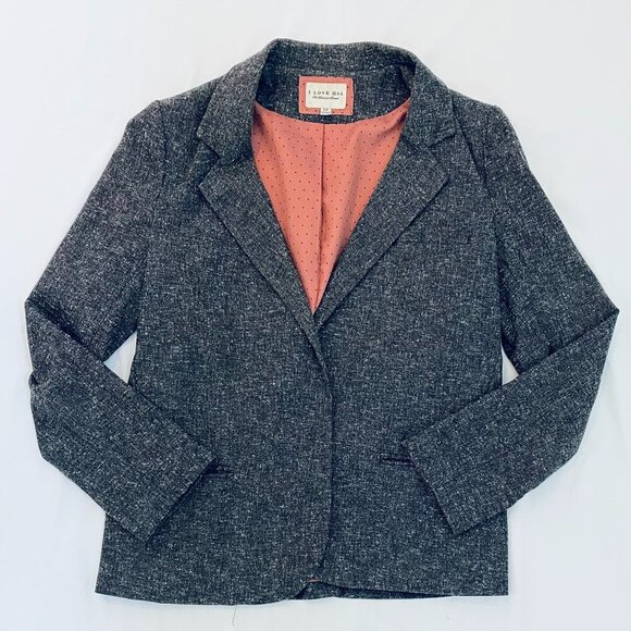 Forever 21 grey blazer Womens Small peach lining office academia classic preppy - Picture 1 of 9